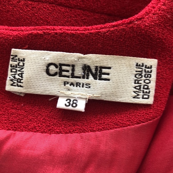 CELINE Pure Wool Red Dress Size 4 - Picture 9 of 14